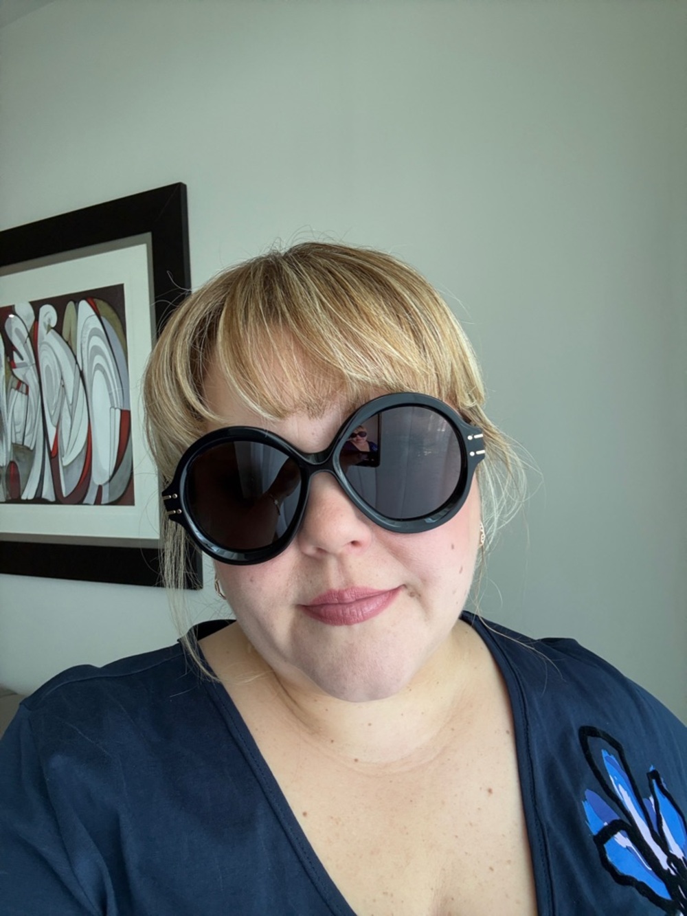 Dior DiorSignature R1U oversized round sunglasses in black acetate/black lenses - Picture 6 of 6